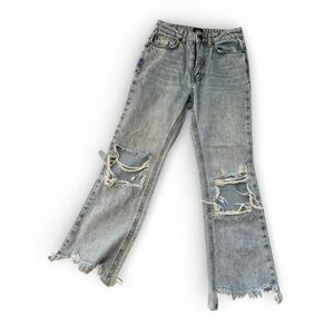 BDG Ripped Light Blue Straight Leg Jeans